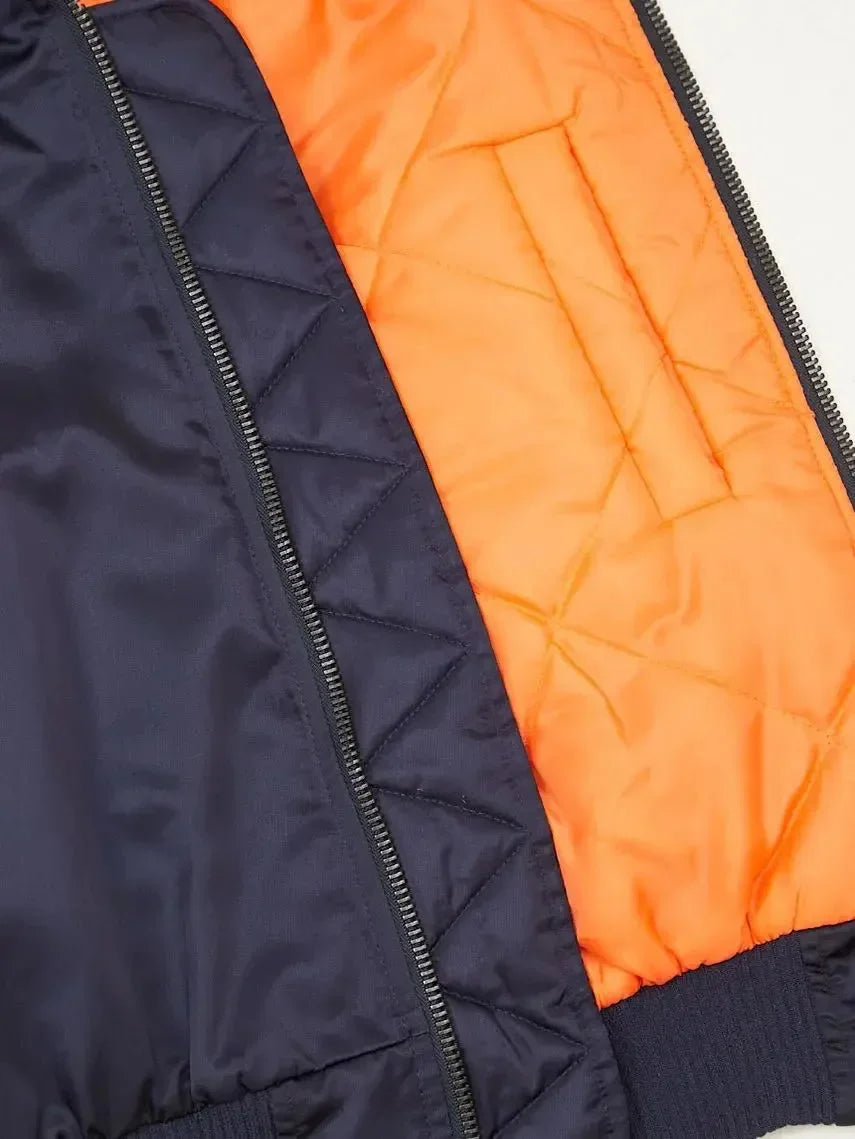 Scarf-Attached Bomber Jacket - Jackets