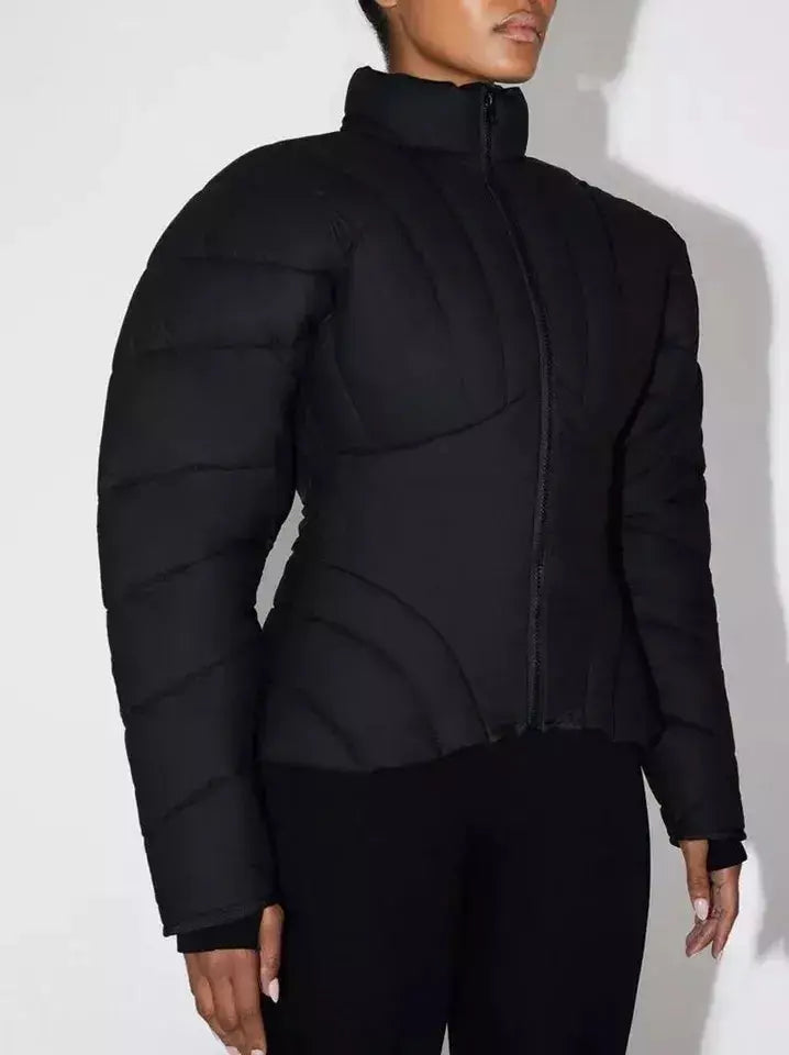 Sculptured Paneled Light Down Jacket - Jackets