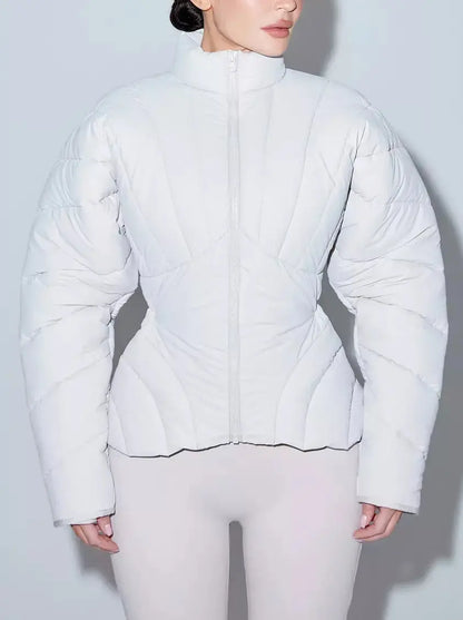 Sculptured Paneled Light Down Jacket - Jackets