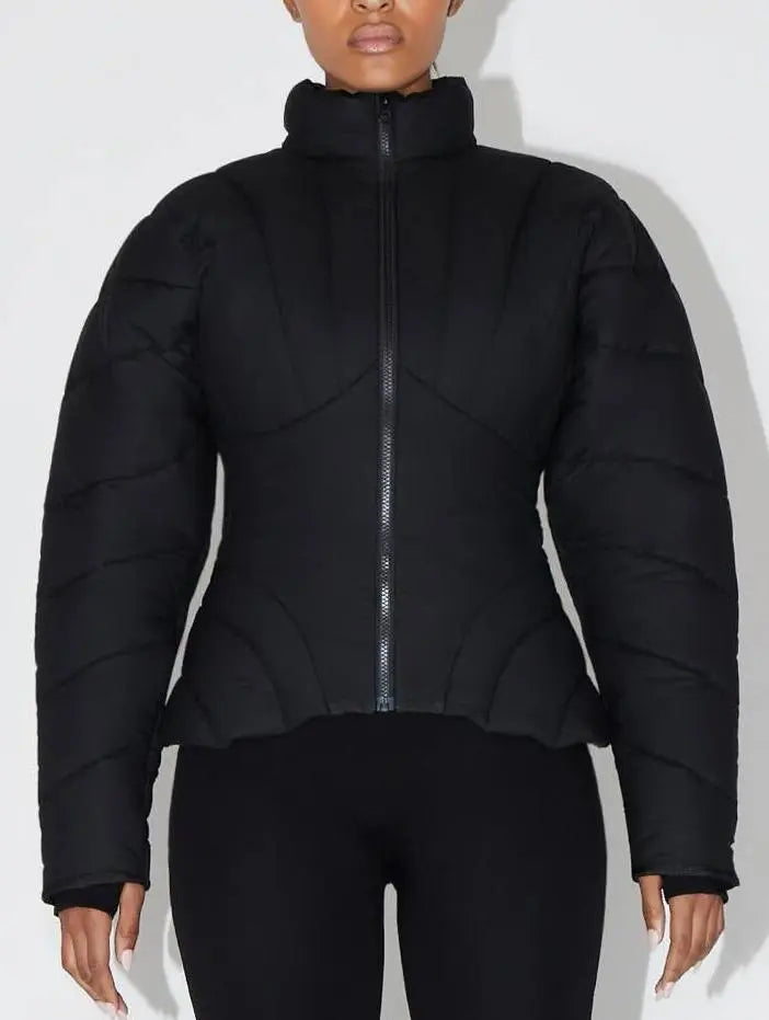 Sculptured Paneled Light Down Jacket - Jackets