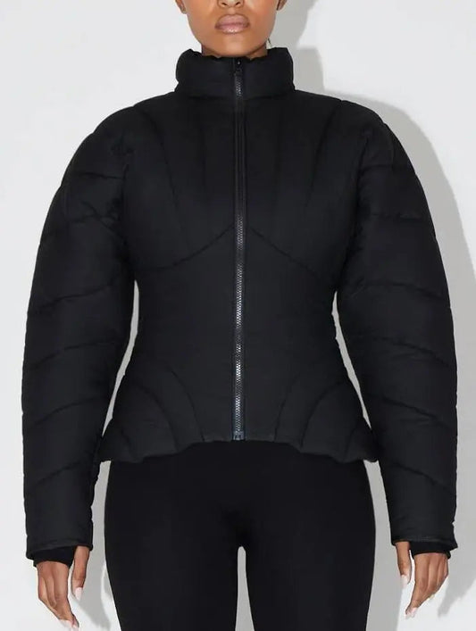 Sculptured Paneled Light Down Jacket - Jackets