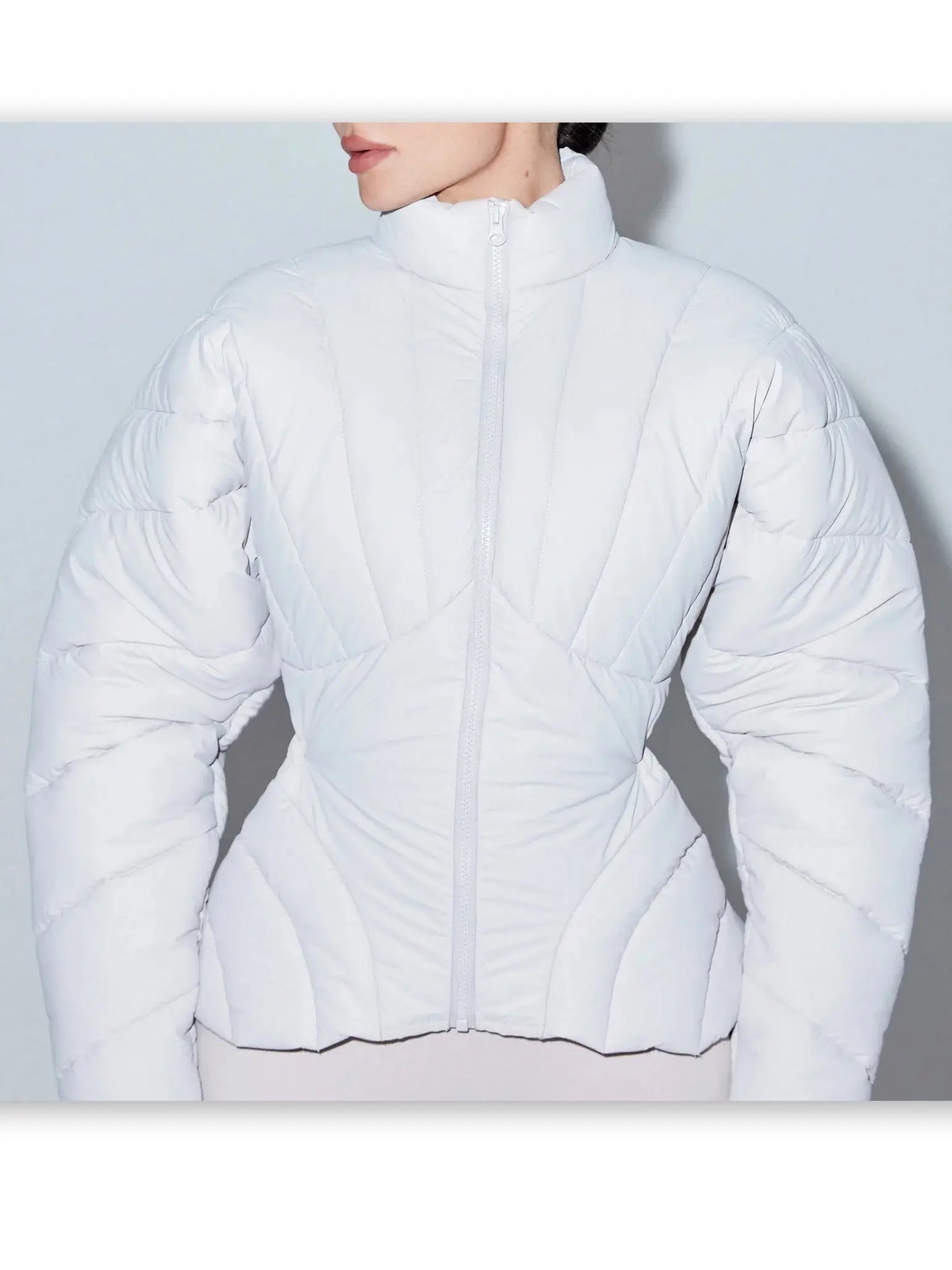 Sculptured Paneled Light Down Jacket - Jackets