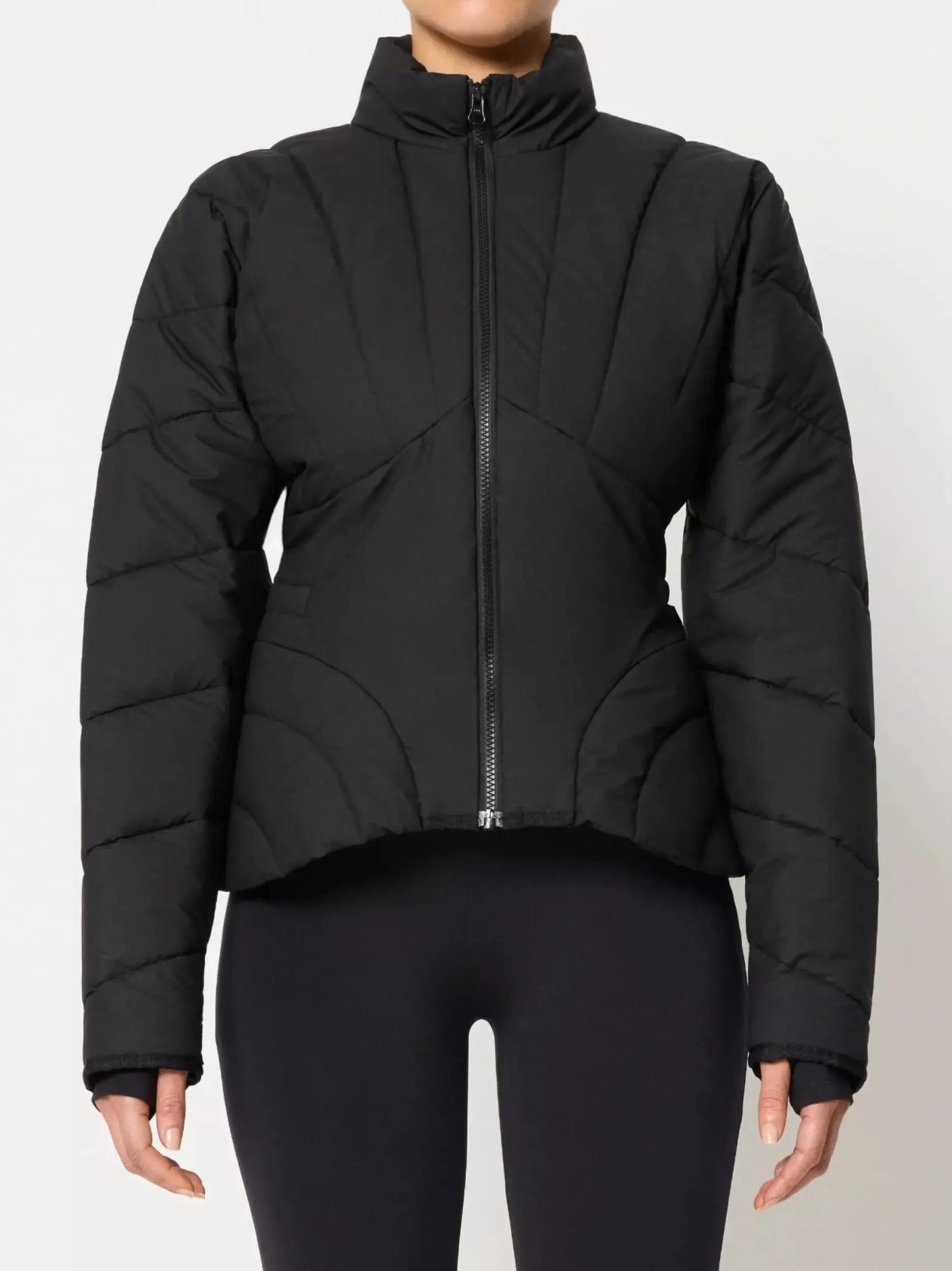 Sculptured Paneled Light Down Jacket - Jackets