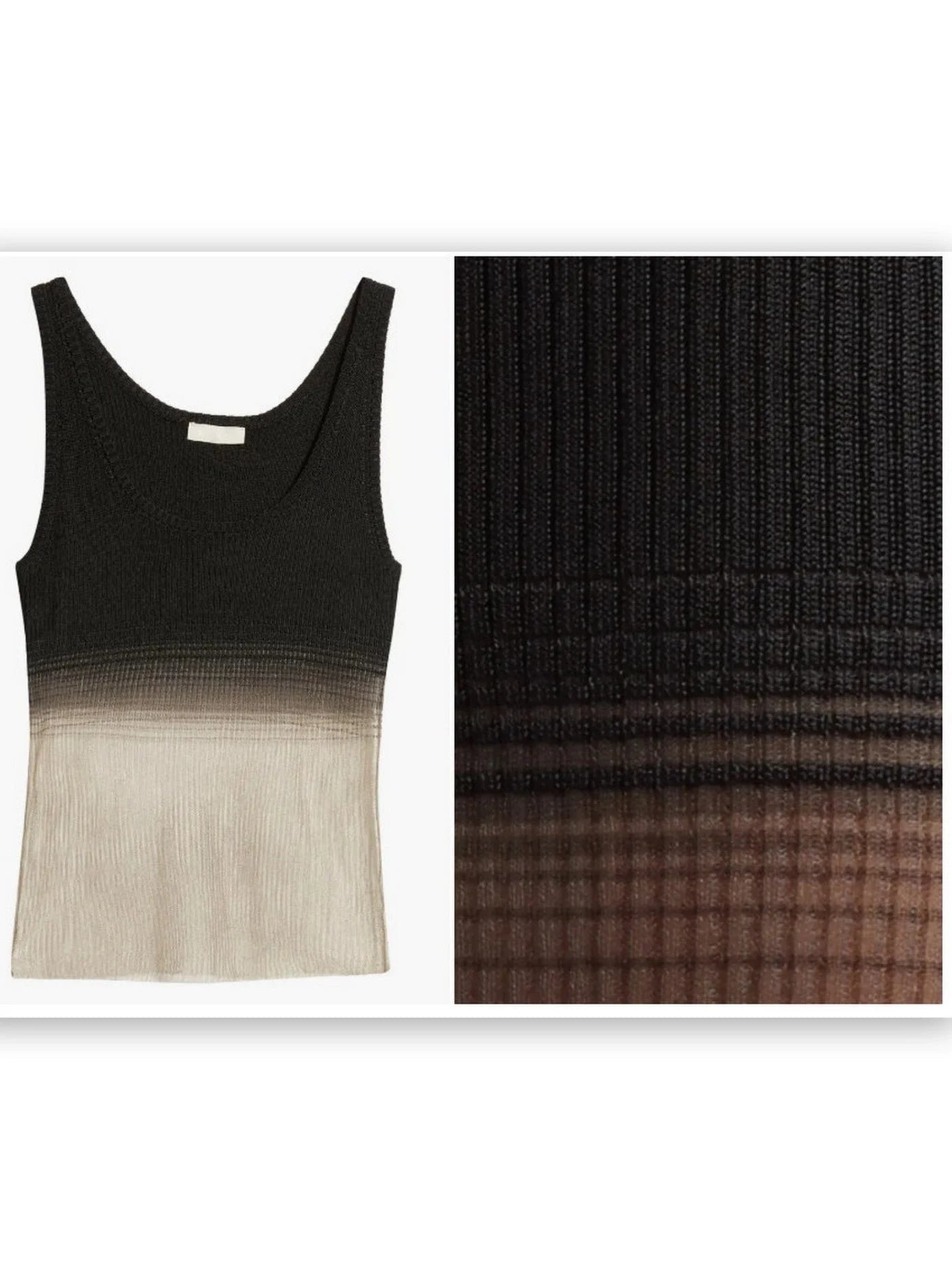 Semi-Sheer Ribbed Knit Tank Top - Tops