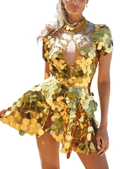 Sequin-Embellished Bodysuit and Skirt Set - Suits & Sets