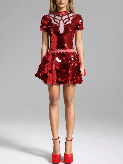 Sequin-Embellished Bodysuit and Skirt Set - Suits & Sets