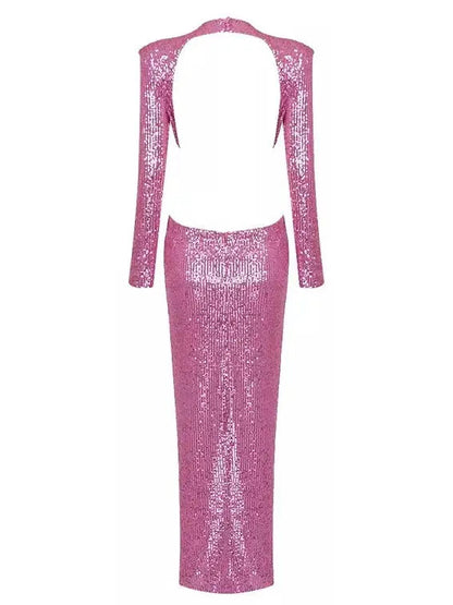 Sequin-Embellished Cutout Gown - Dresses