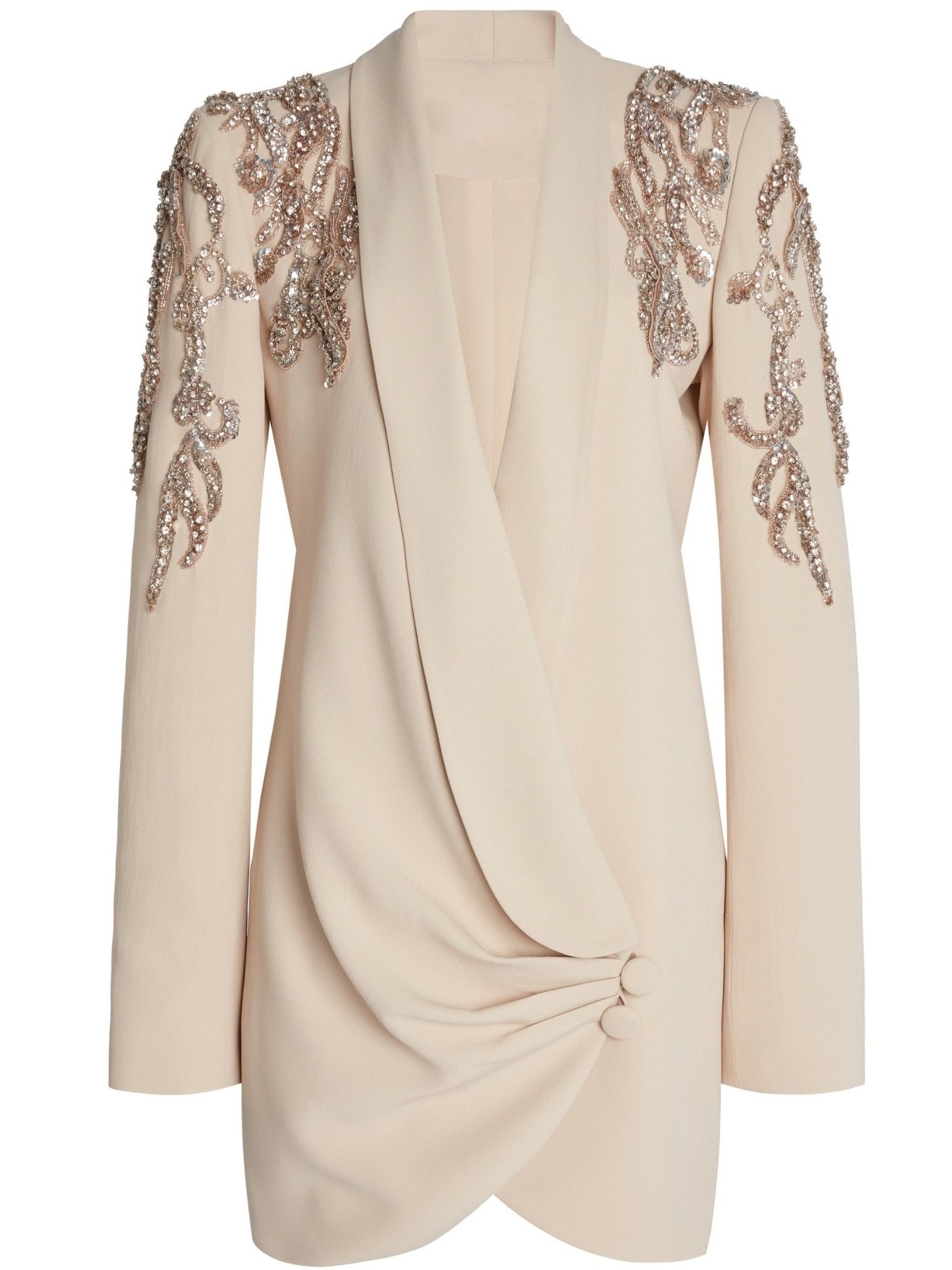 Sequin-Embellished Draped Cady Blazer Mini Dress - Dresses