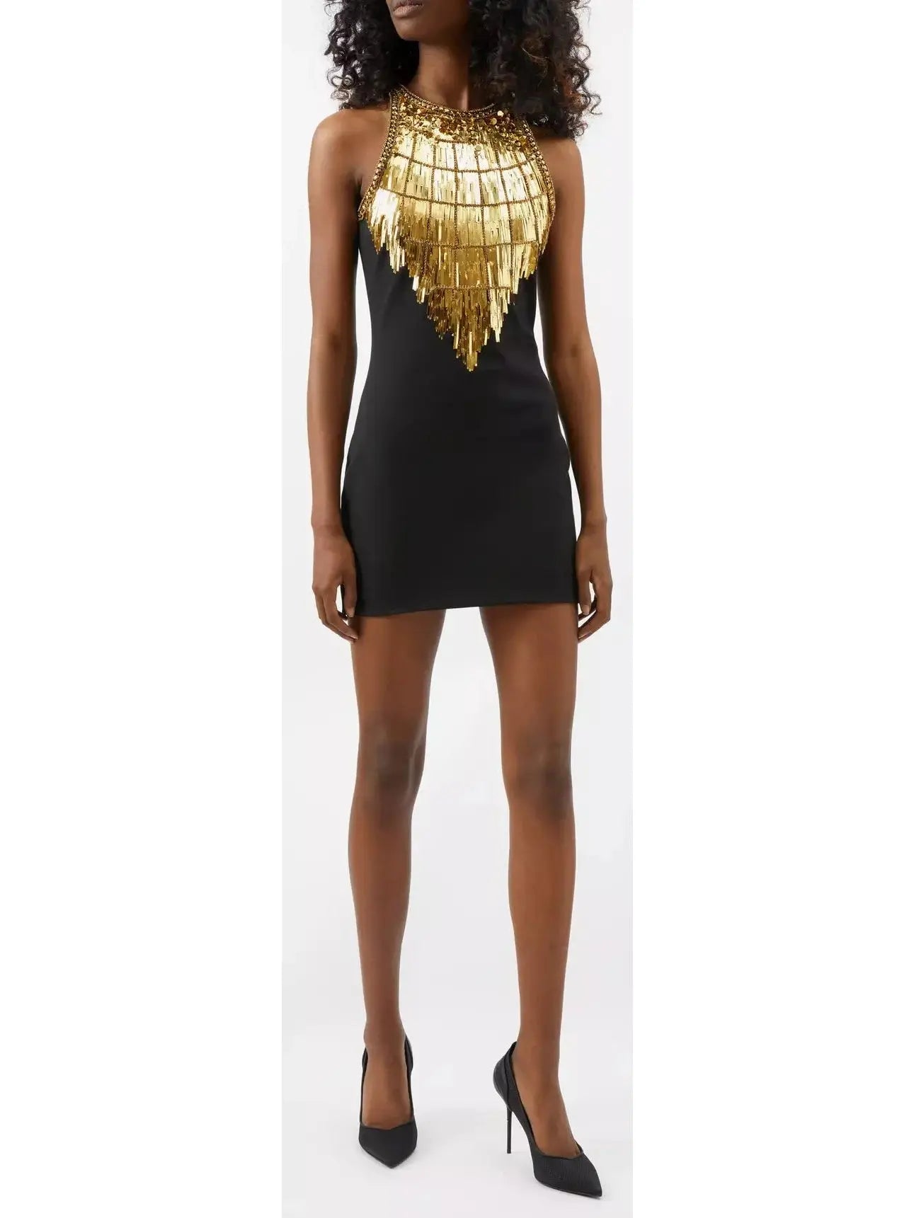 Sequin-Embellished Jersey Mini Dress - Dresses