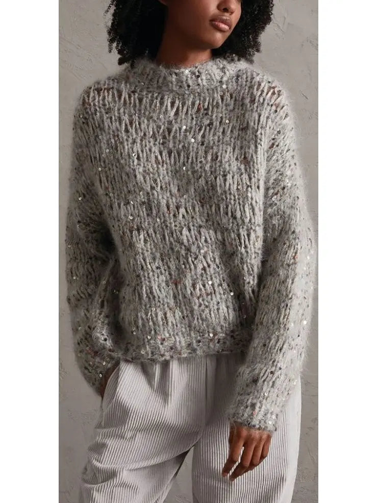 Sequined Mohair Blend Sweater - small - Sweaters & Knitwear