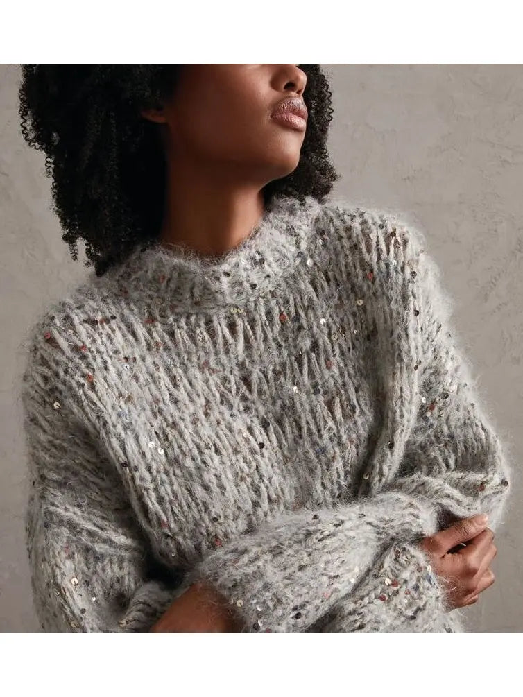 Sequined Mohair Blend Sweater - Sweaters & Knitwear