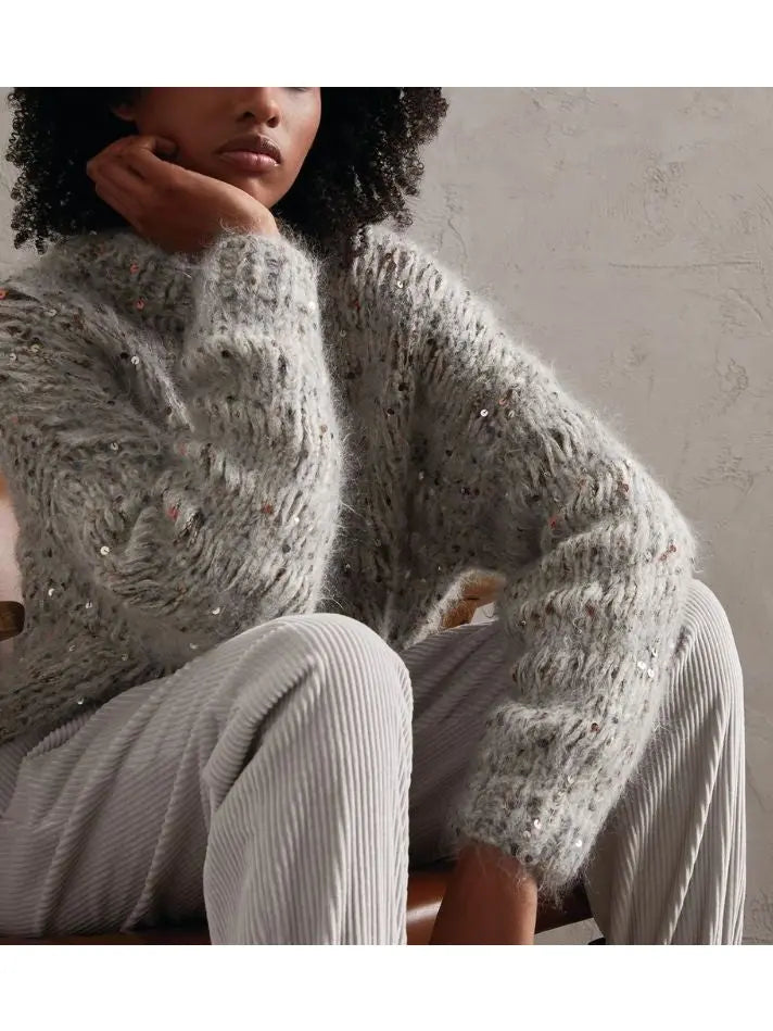 Sequined Mohair Blend Sweater - Sweaters & Knitwear