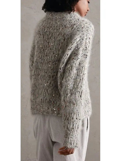 Sequined Mohair Blend Sweater - Sweaters & Knitwear