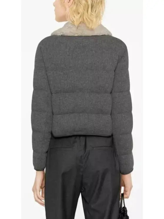 Shearling-Trimmed Jacket Gray - Jackets