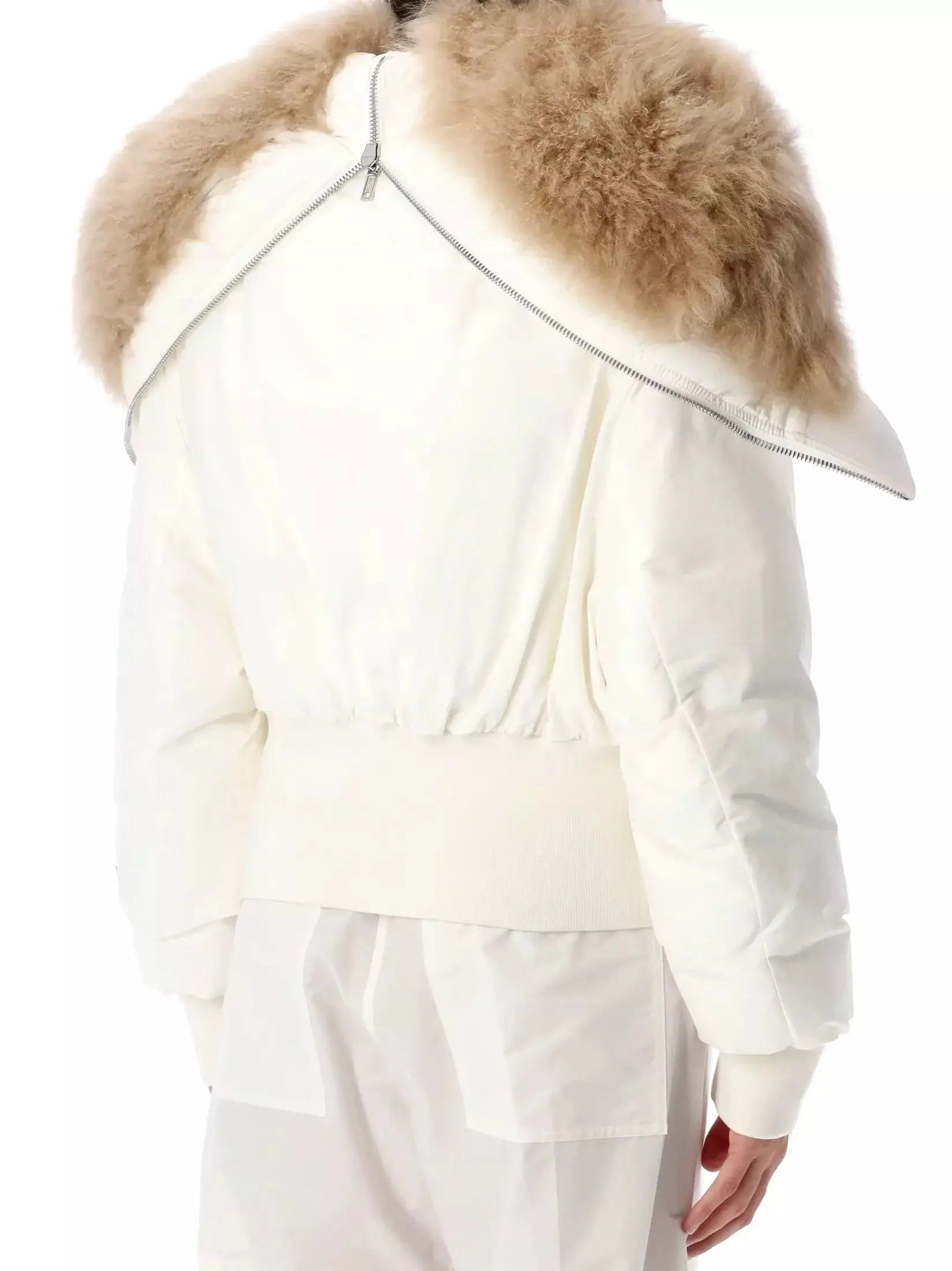 Short Down Hooded Parka Jacket with Faux-Fur Trim - Jackets