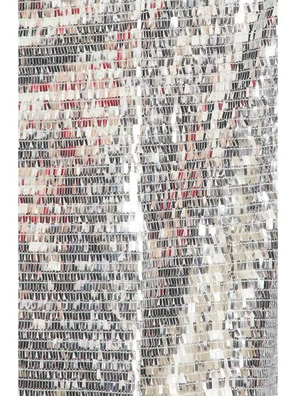 Silver Sequin Blazer and Flared-Leg Pant Suit - Suits & Sets
