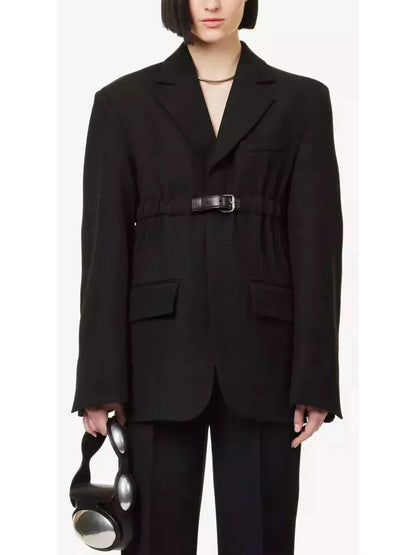 Single-Breasted Belted-Waist Blazer - Jackets