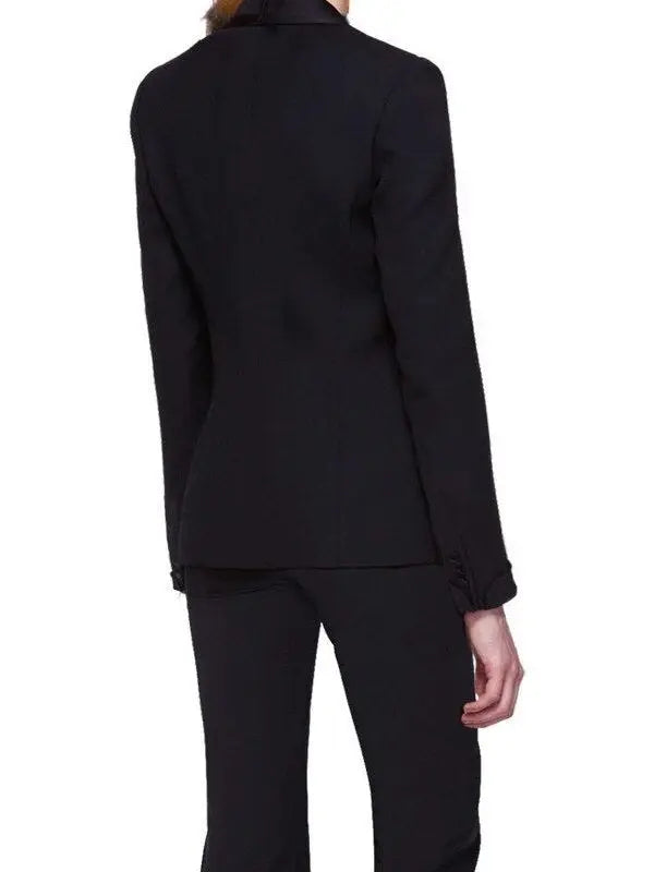 Single-Breasted Blazer and Pant Suit in Black - Suits & Sets