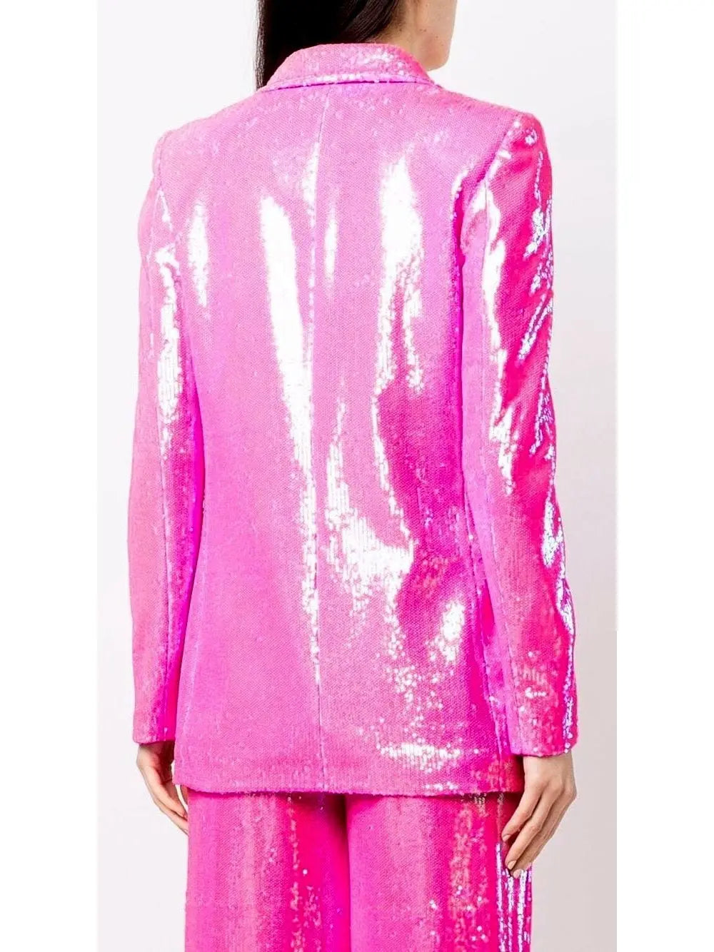 Single-Breasted Sequin-Embellished Blazer and Pant Suit Pink - Suits & Sets