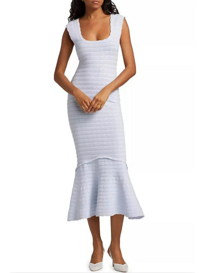 Sleeveless Knit Scoop-Neck Midi Dress - S - Dresses