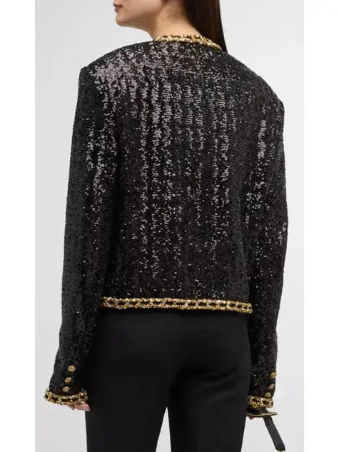 Spencer Sequin Embroidered Single-Breasted Jacket - Jackets