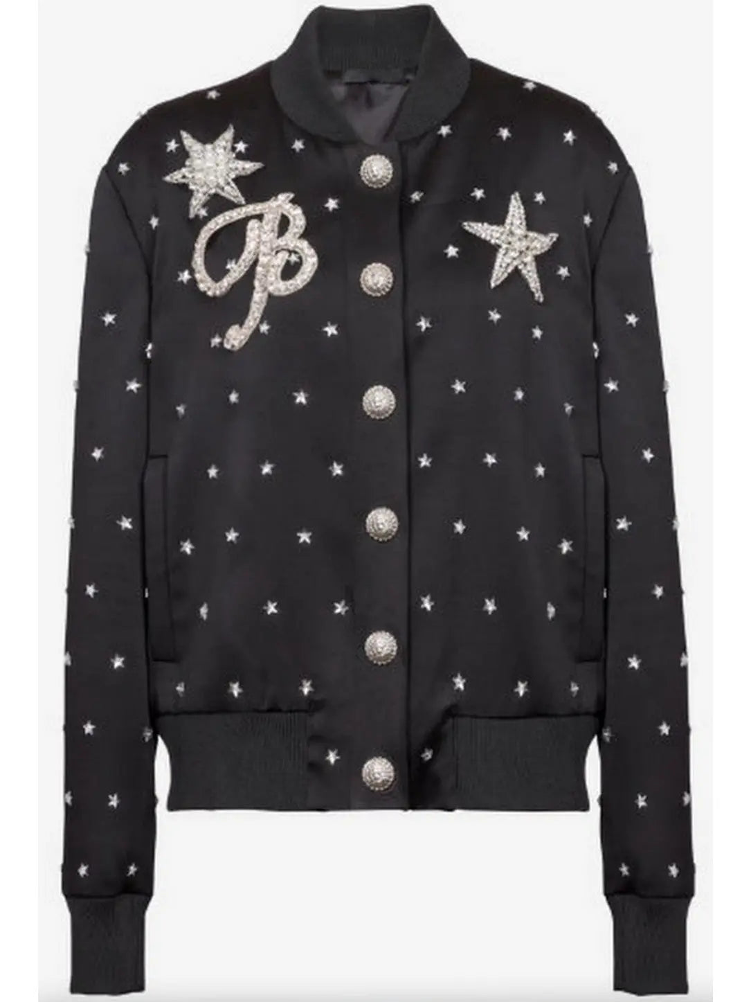 Stars Embroidered Bomber Jacket - Jackets