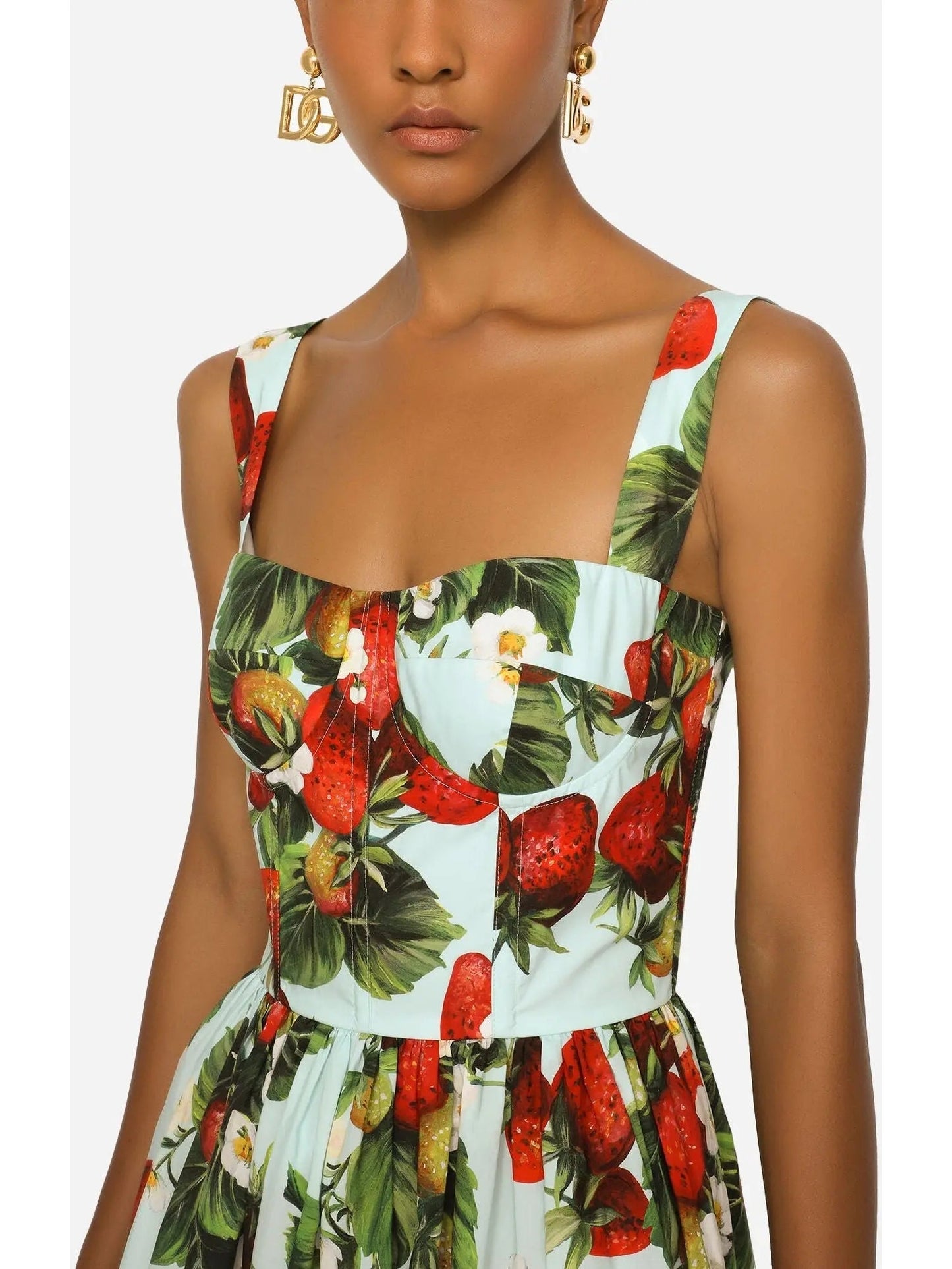 Strawberry-Print Poplin Dress - Dresses