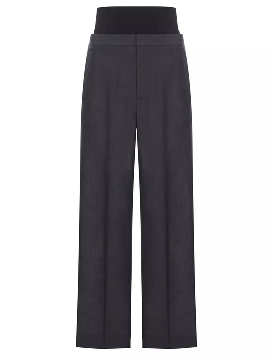 Tailored Pants with elasticated waist in Dark Grey - Jeans & Pants