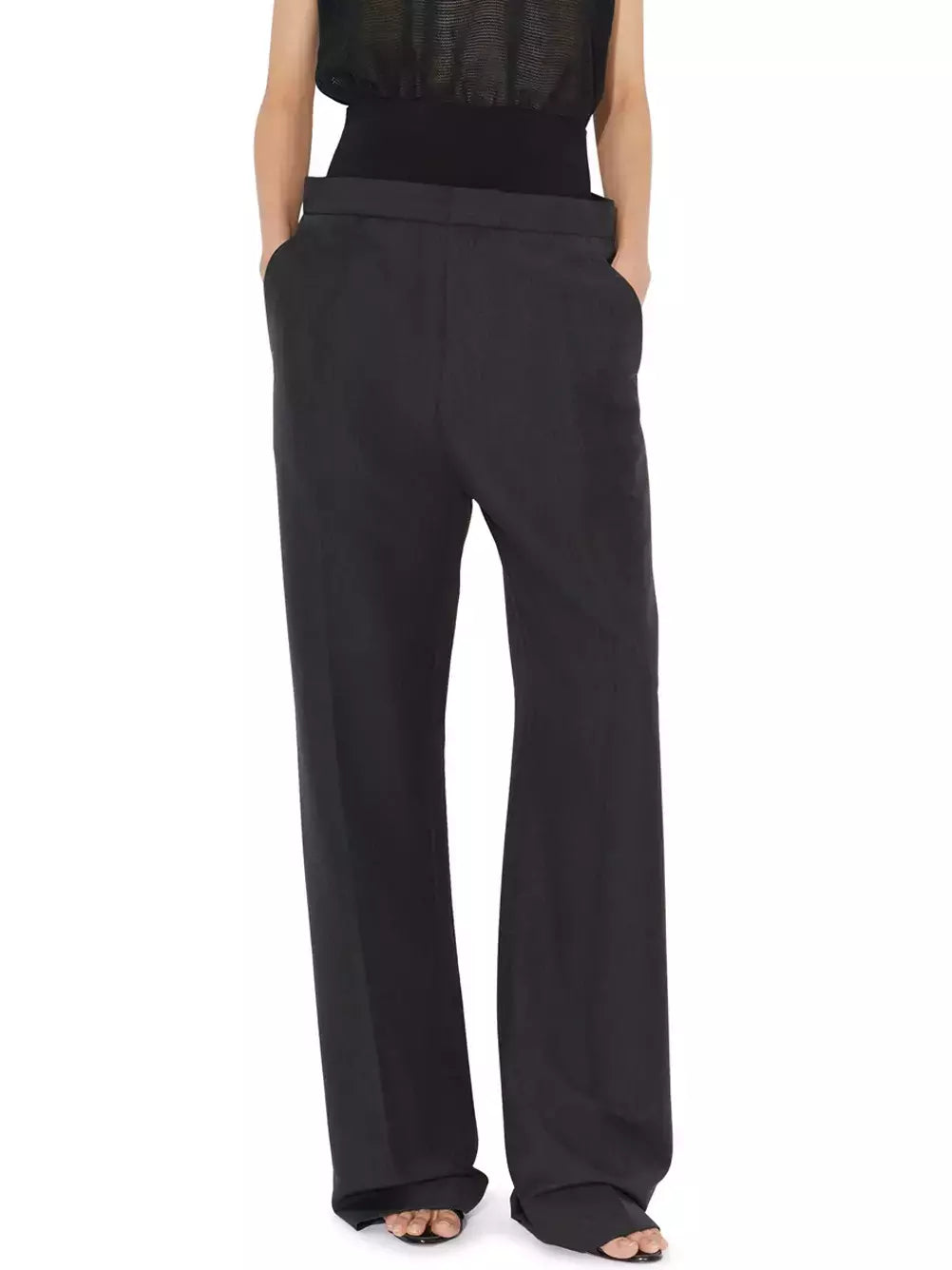 Tailored Pants with elasticated waist in Dark Grey - Jeans & Pants