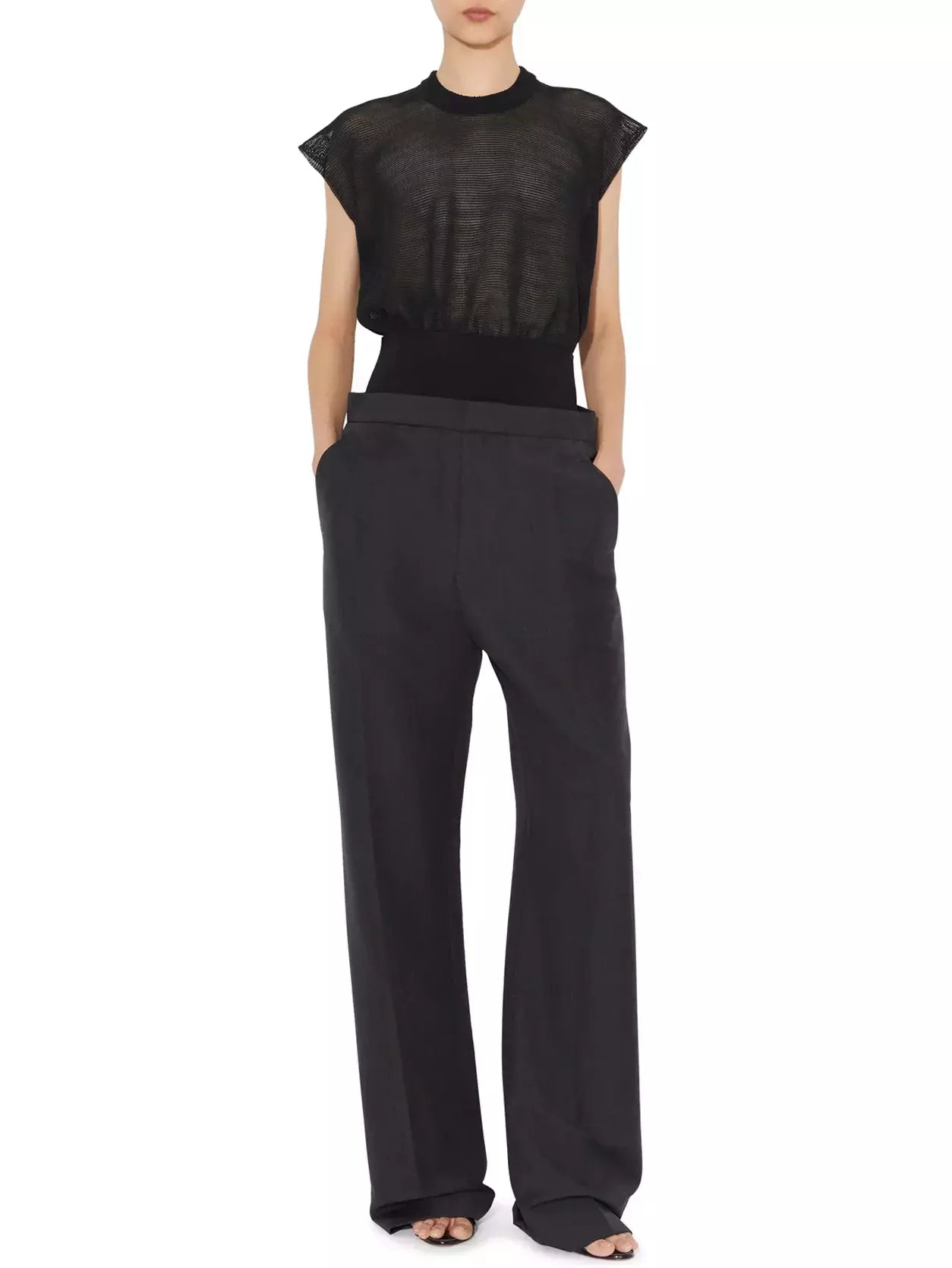 Tailored Pants with elasticated waist in Dark Grey - Jeans & Pants