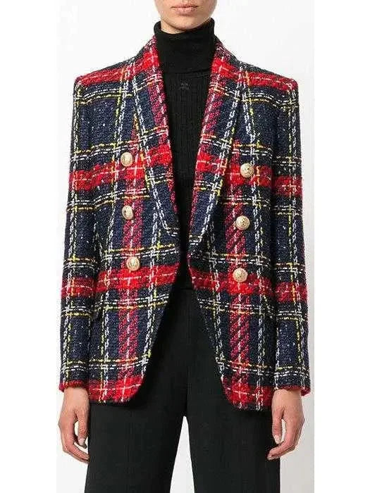 Tartan Tweed Blazer - Jackets