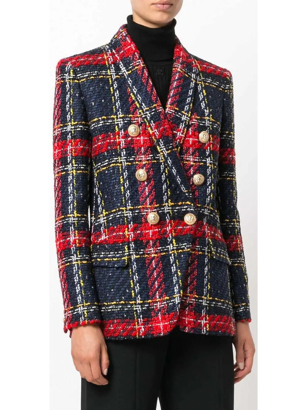 Tartan Tweed Blazer - Jackets