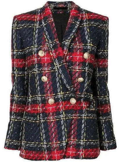 Tartan Tweed Blazer - Jackets