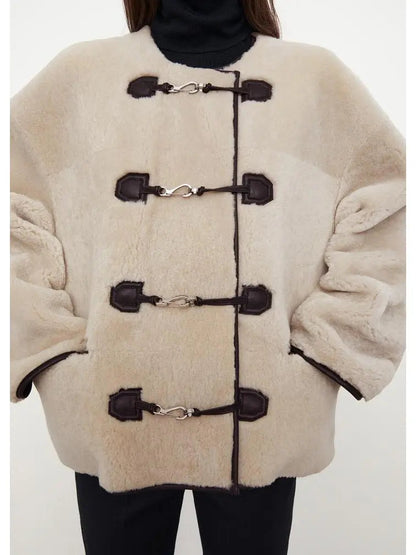 Teddy Shearling Clasp Jacket - Jackets