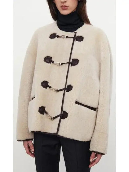 Teddy Shearling Clasp Jacket - Jackets