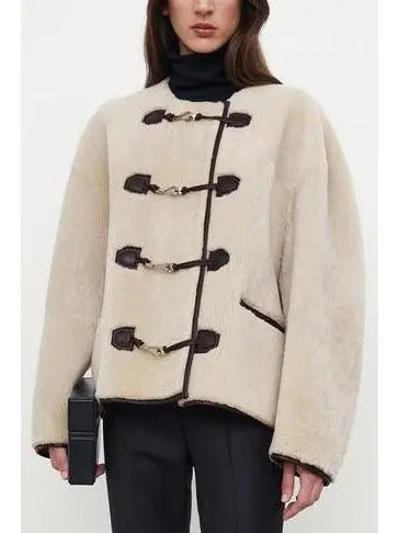 Teddy Shearling Clasp Jacket - Jackets