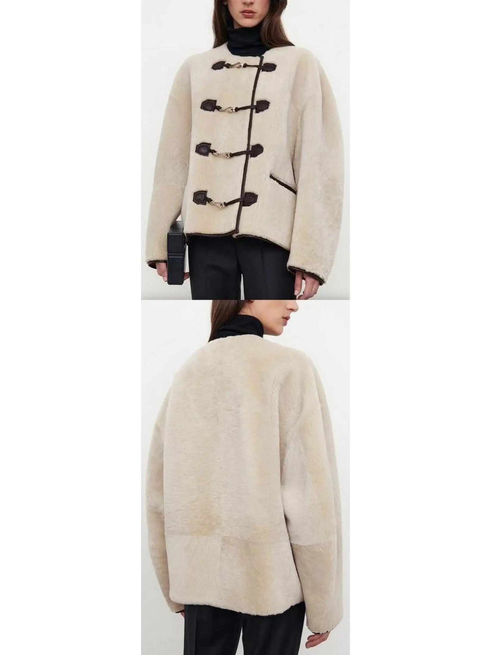 Teddy Shearling Clasp Jacket - small - Jackets