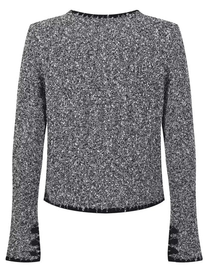 Textured Knit Cardigan with Crochet Buttons - Sweaters & Knitwear