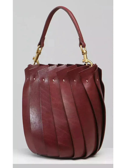 The Blooming Leather Bucket Bag - Handbags