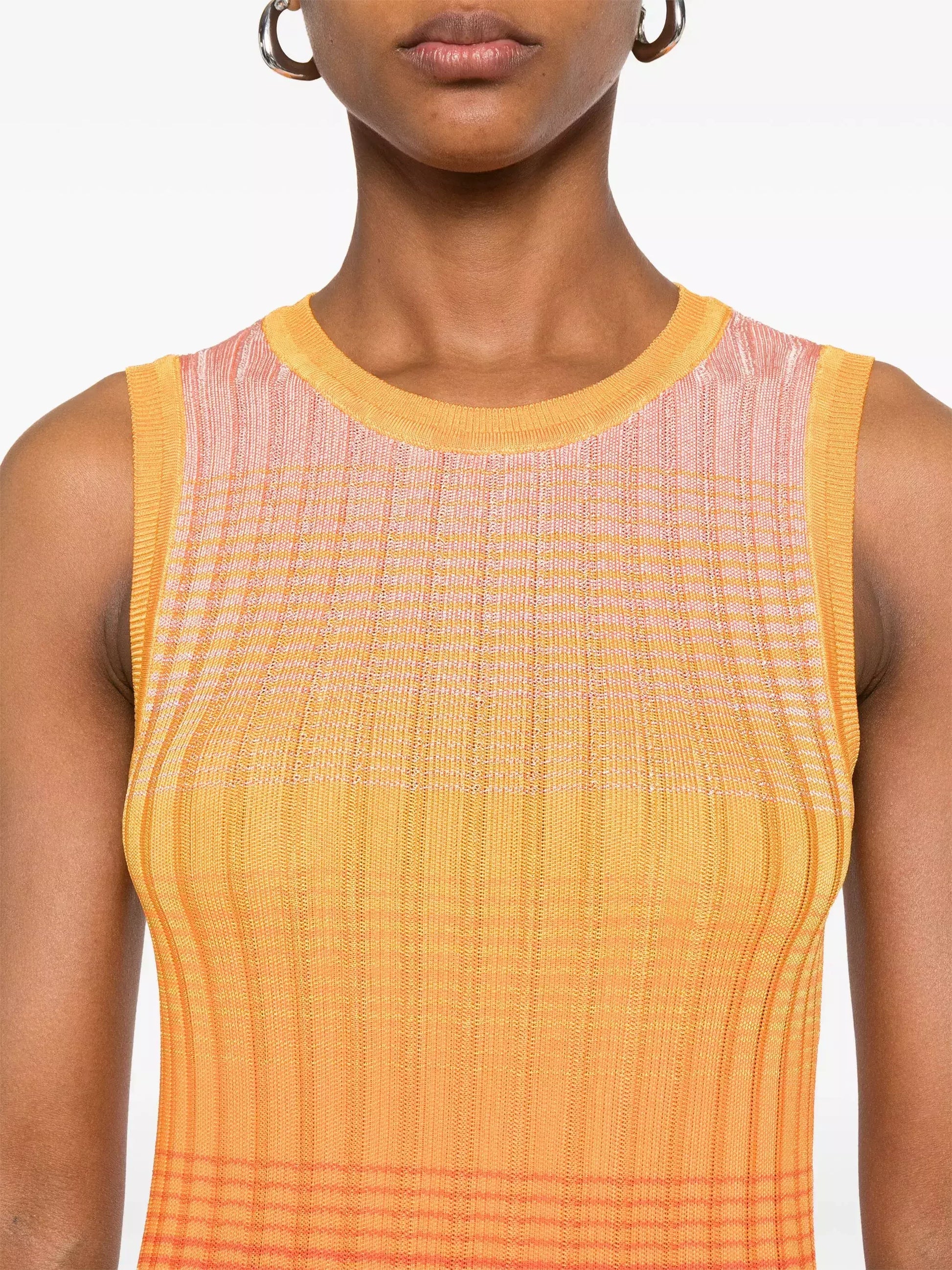 Tie-Dye Effect Knit Sleeveless Maxi Dress - Dresses