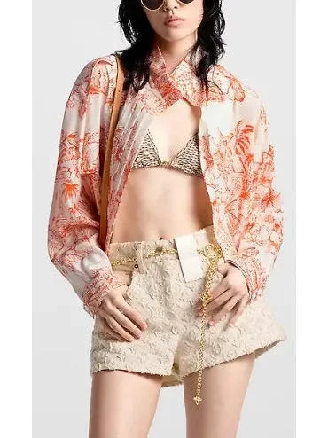 Tropical Floral Print Jacket - Jackets