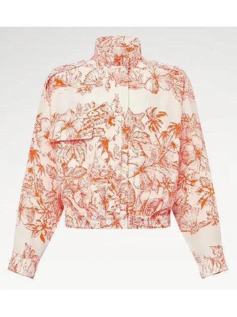 Tropical Floral Print Jacket - Jackets