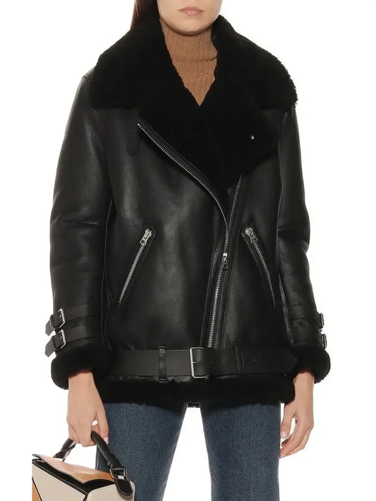 Velocity Shearling Leather Jacket - Jackets