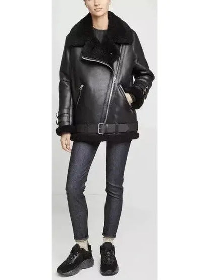 Velocity Shearling Leather Jacket - Jackets