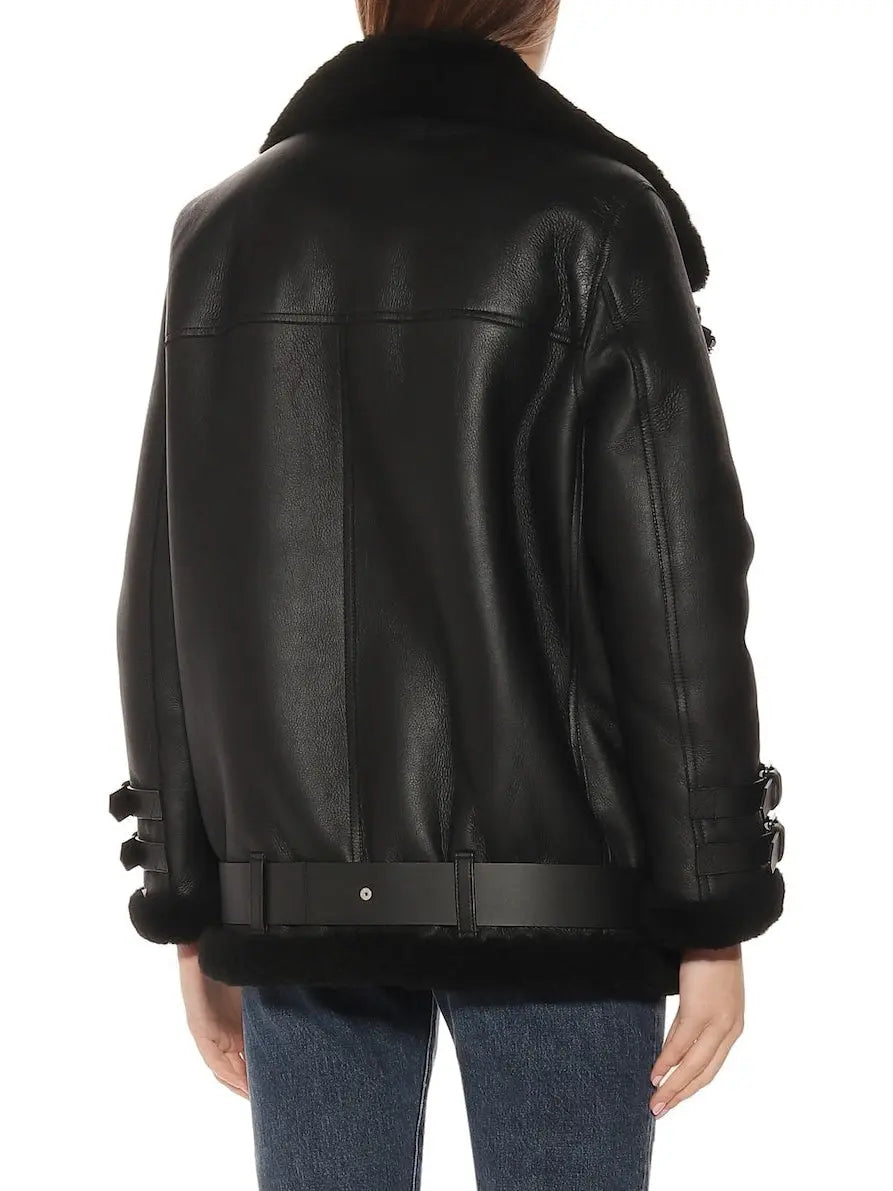 Velocity Shearling Leather Jacket - Jackets