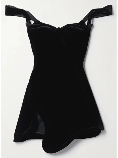 Velvet Mini Dress - Dresses