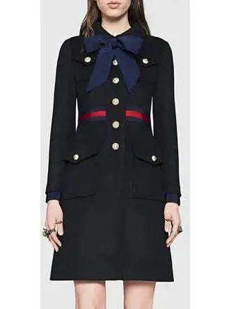 Web Embellished Coat in Black - Coats