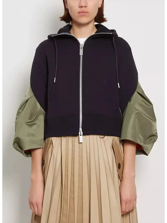 Zipped Jacket with Contrasting Sleeves - Jackets